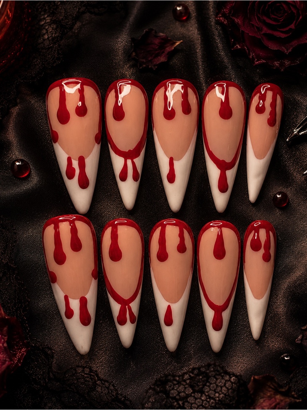 🩸 Bloody French Tip Press-On Nails 🩸 - Picture 2 of 2